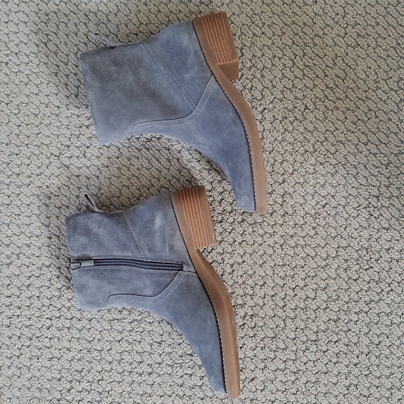 Lucky Brand Blue Suede Booties Size 8M - Picture 1 of 7